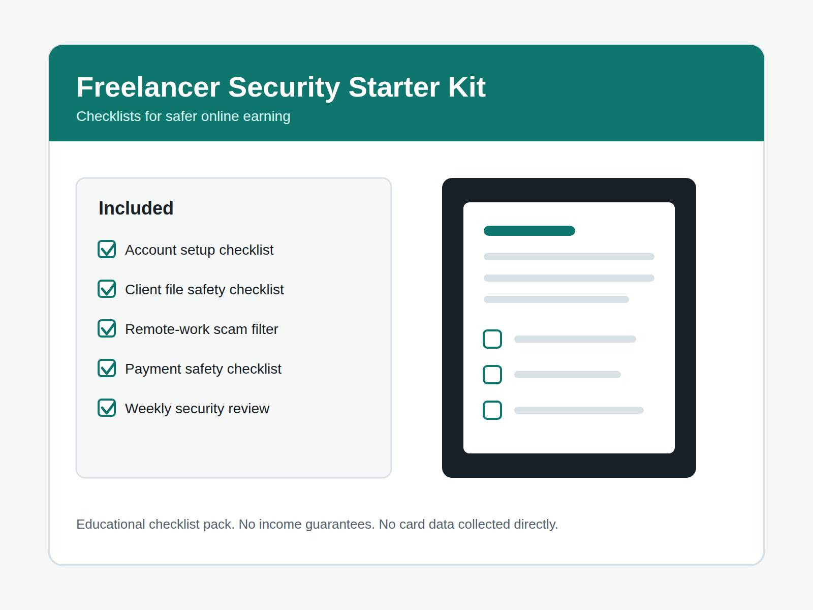 Freelancer Security Starter Kit cover showing practical account and device controls